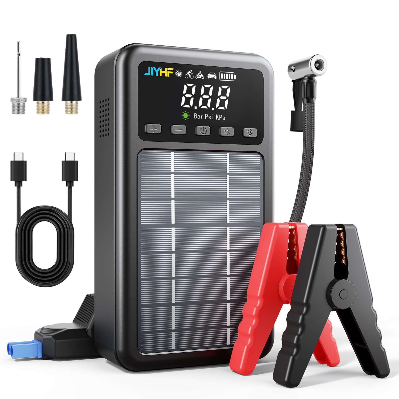 Amazon.com: JIYHF 3000A Solar Jump Starter with 150PSI Air